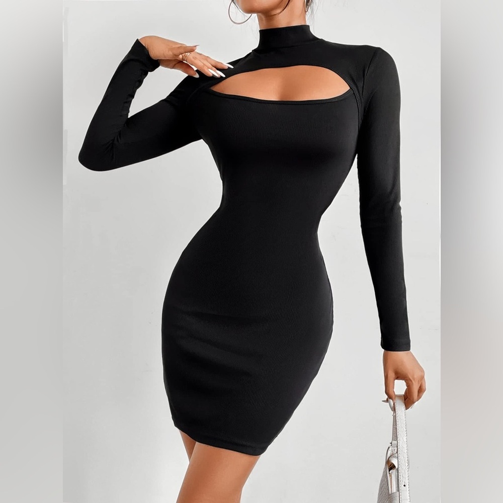 Women's INTEMPO Mockneck Cutout Sweater Dress